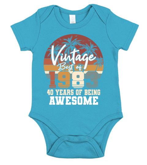 40th birthday vintage 1983 best of 1983 Short Sleeve Baby One-Piece
