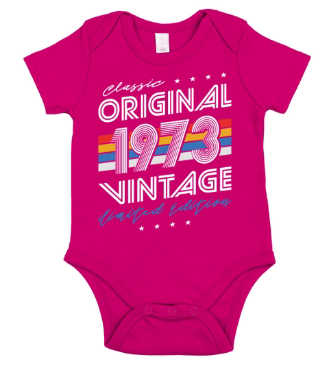 50th birthday vintage 1973 classic original 1973 Short Sleeve Baby One-Piece