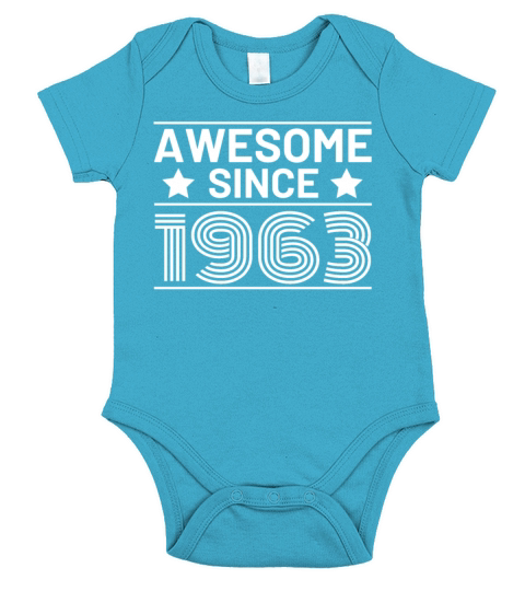 60th Birthday Vintage 1963 Retro Awesome Short Sleeve Baby One-Piece