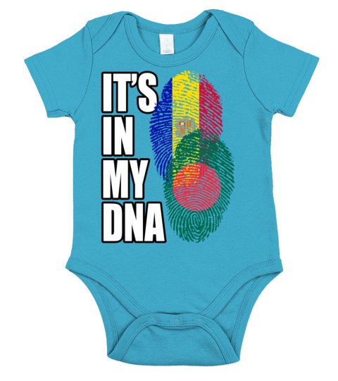 Andorran And Bangladeshi Mix Heritage DNA Flag Short Sleeve Baby One-Piece