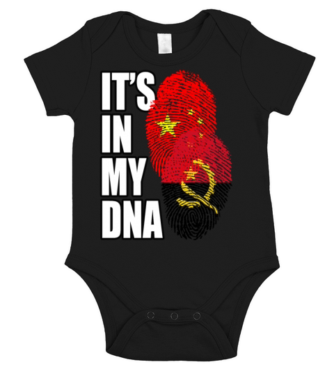 Angolan And Chinese Mix Heritage DNA Flag Short Sleeve Baby One-Piece