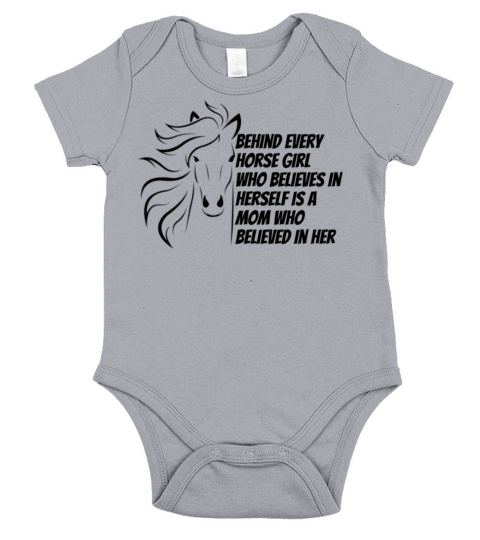 Behind every horse girl who believes in herself Short Sleeve Baby One-Piece