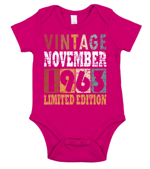 Birth Month november 1963 Vintage Short Sleeve Baby One-Piece