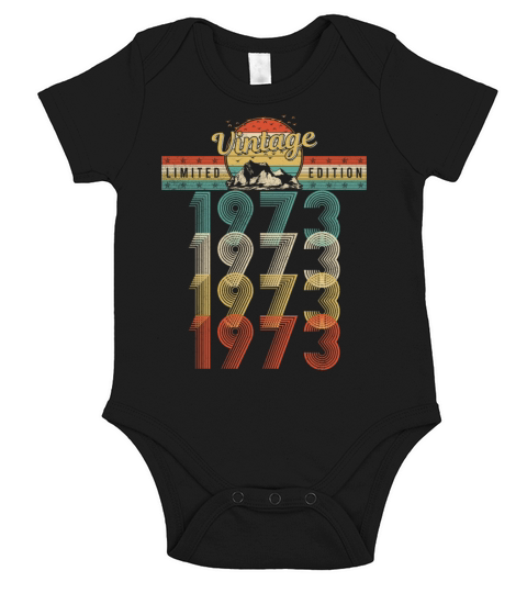 Birthday Vintage 1973 Vintage Year of Year 1973 Short Sleeve Baby One-Piece
