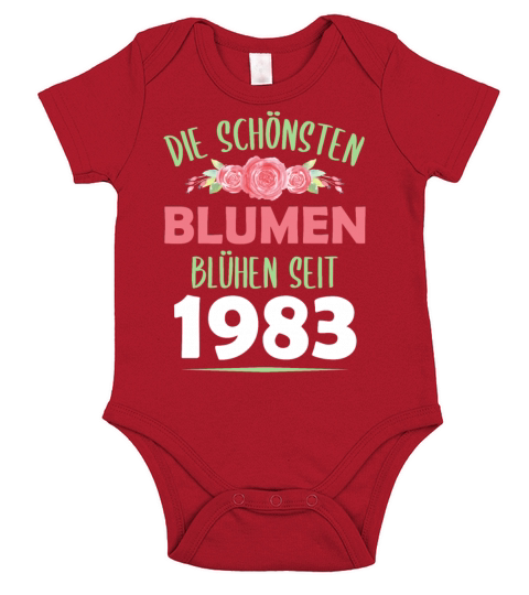 Born In 1983 Flowers Saying Birthday Gift Short Sleeve Baby One-Piece