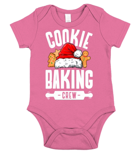 Cookie Baking Crew Christmas Santa Family Gingerbr Short Sleeve Baby One-Piece