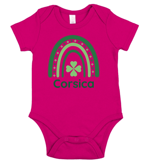 Corsica Clover Charm Boho Rainbow Short Sleeve Baby One-Piece