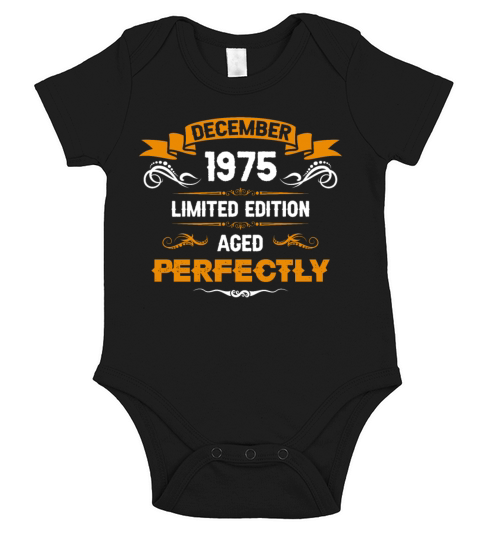 December 1975 Vintage Birthday Present Short Sleeve Baby One-Piece
