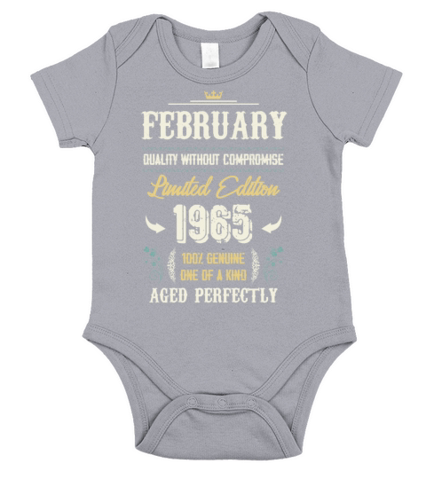 February 1965 Vintage Birthday Present Short Sleeve Baby One-Piece