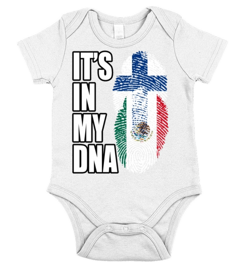 Finland And Mexican Mix Heritage DNA Flag Short Sleeve Baby One-Piece