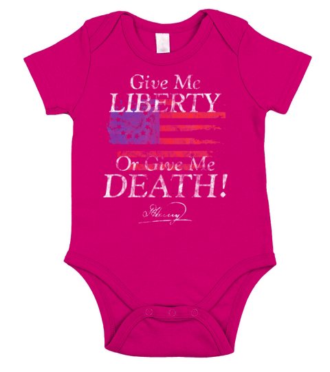Give Me Liberty or Give Me Death Patrick Henry Signature Short Sleeve Baby One-Piece