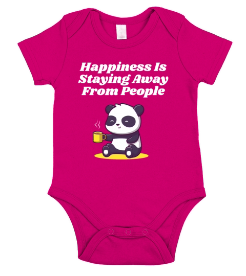 Happiness Is Staying Away Introvert Positivity Ant Short Sleeve Baby One-Piece