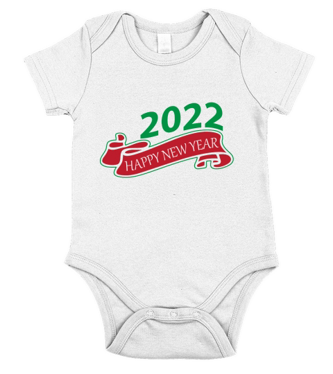 Happy New Year 2022 Short Sleeve Baby One-Piece