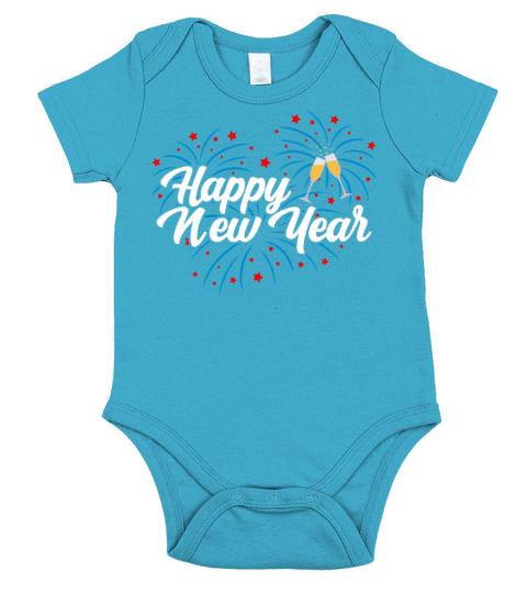 Happy New Year New Years 2021 fireworks Short Sleeve Baby One-Piece