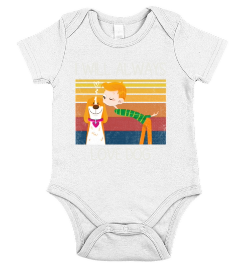 I Will Always Love Dog - Valentine Day For Boy Short Sleeve Baby One-Piece