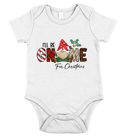 Ill be gnome for christmas Short Sleeve Baby One-Piece