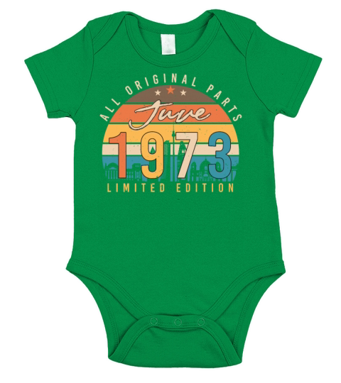 June 1973 Vintage Short Sleeve Baby One-Piece