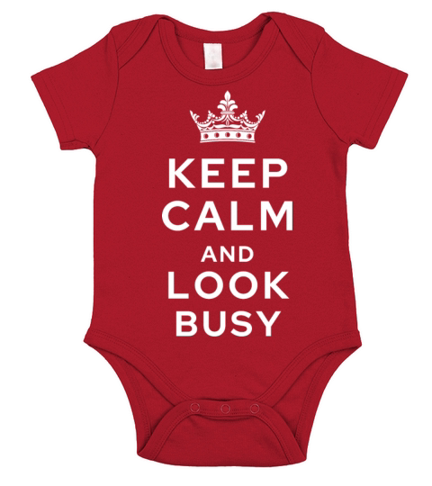 keep calm and look busy Short Sleeve Baby One-Piece
