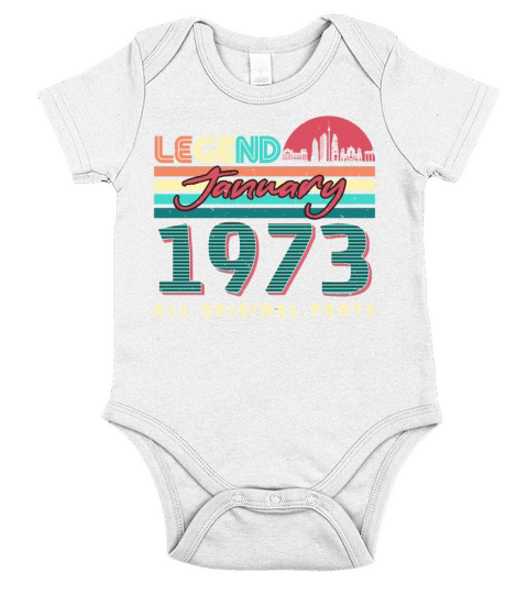 Legend January 1973 Vintage Short Sleeve Baby One-Piece