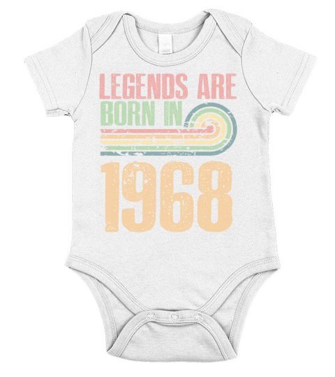 Legends Are Born In 1968 55 Years Old 55th Short Sleeve Baby One-Piece