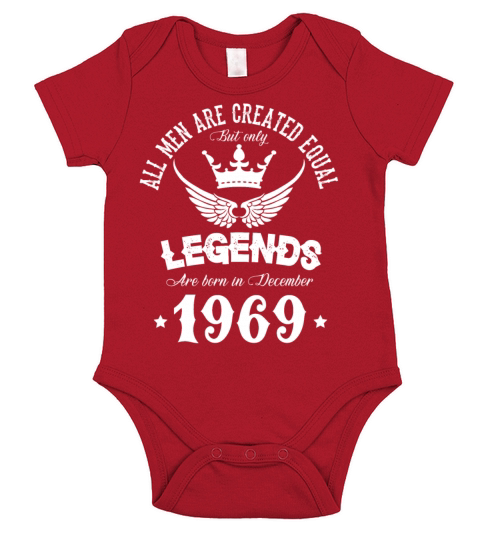 Legends Were Born In December 1969 Birthday Short Sleeve Baby One-Piece