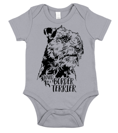 Loved by a Border Terrier dog mom Short Sleeve Baby One-Piece
