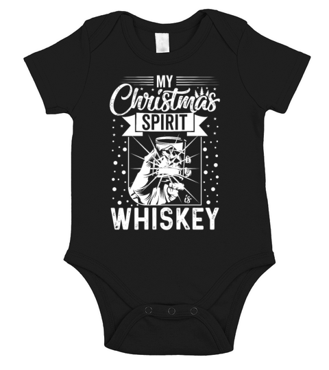 My Christmas Spirit is Whiskey Short Sleeve Baby One-Piece