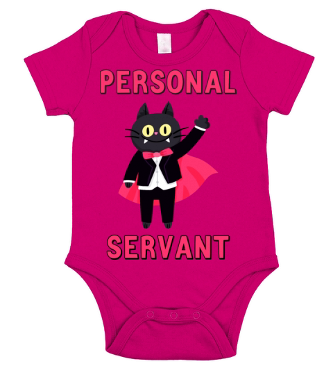 Personal Cat Servant Funny Cute Cat Servant Short Sleeve Baby One-Piece