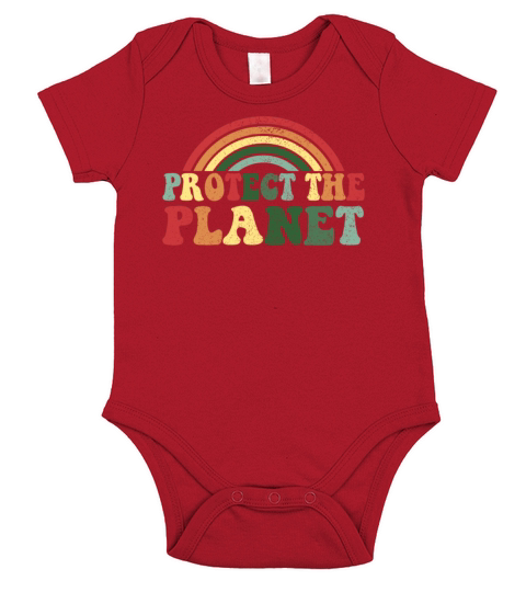 Protect the Planet - Vintage Classic Earth Day Short Sleeve Baby One-Piece
