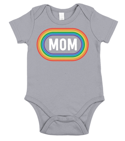 Retro Pride Mom Shirt Proud Mother Rainbow LGBT Short Sleeve Baby One-Piece