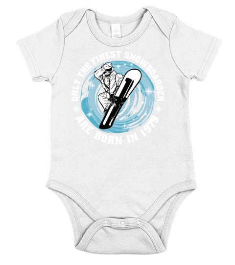 Snowboarder Vintage 1979 Birthday Snowboarding Short Sleeve Baby One-Piece