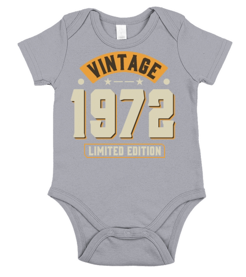 Vintage 1972 50th Birthday Fiftieth Gift Short Sleeve Baby One-Piece