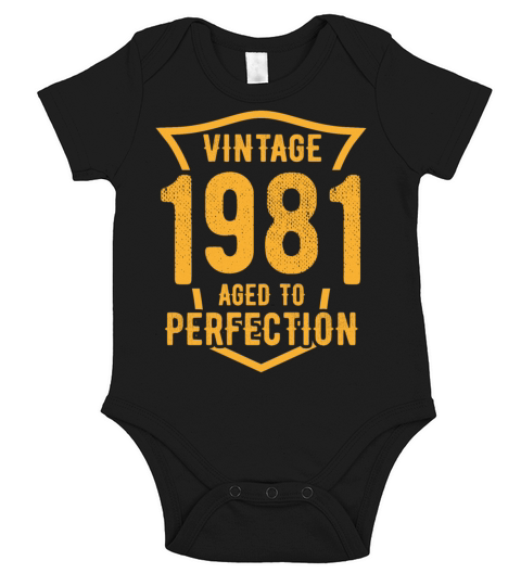 Vintage 1981 Aged To Perfection 42nd Birthday Short Sleeve Baby One-Piece