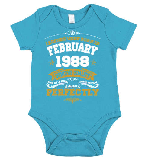 Vintage Aged To Perfection Ferbuary 1988 Short Sleeve Baby One-Piece