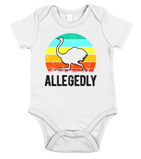 Vintage Allegedly Ostrich Retro Ostrich Lover Short Sleeve Baby One-Piece