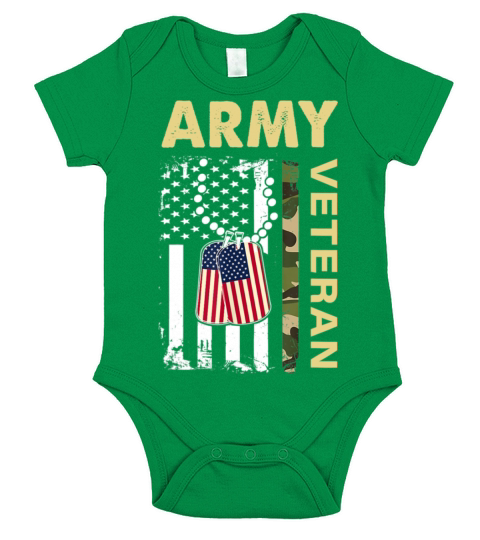 Vintage Army Veteran Day American Flag Women Men Short Sleeve Baby One-Piece