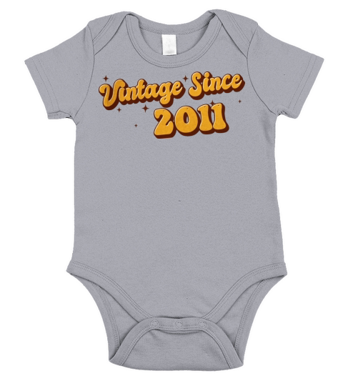 Vintage since 2011 12 Years Old - Groovy 12nd Short Sleeve Baby One-Piece