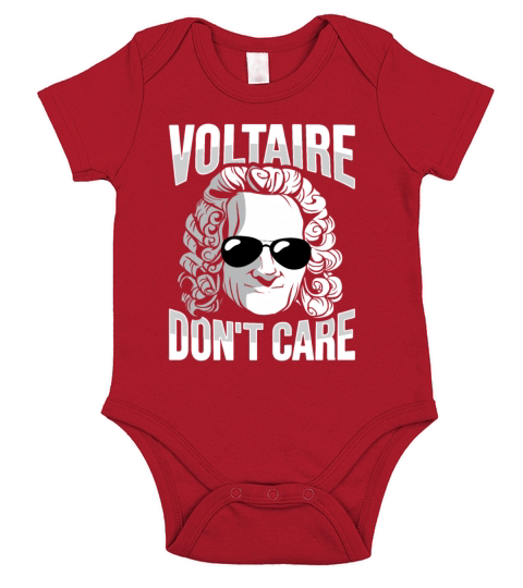Voltaire Dont Care Design for a Philosophy Short Sleeve Baby One-Piece