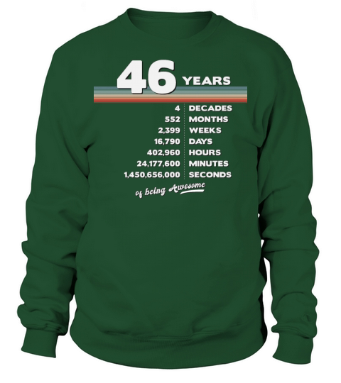 46th Birthday Vintage 46 Years Old Retro 552 Sweatshirt Unisex