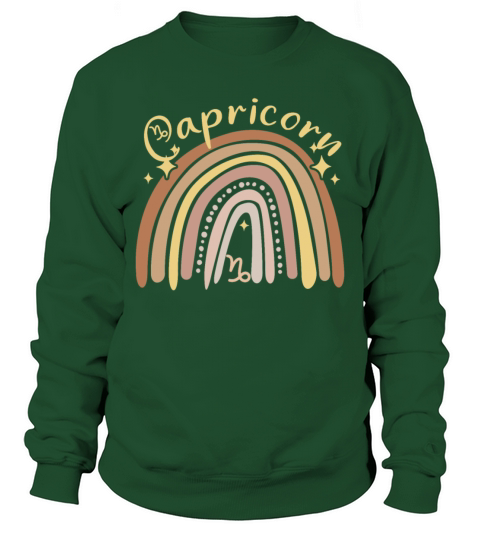 Capricorn Zodiac Bohemian Boho Rainbow 70s Vintage Sweatshirt Unisex