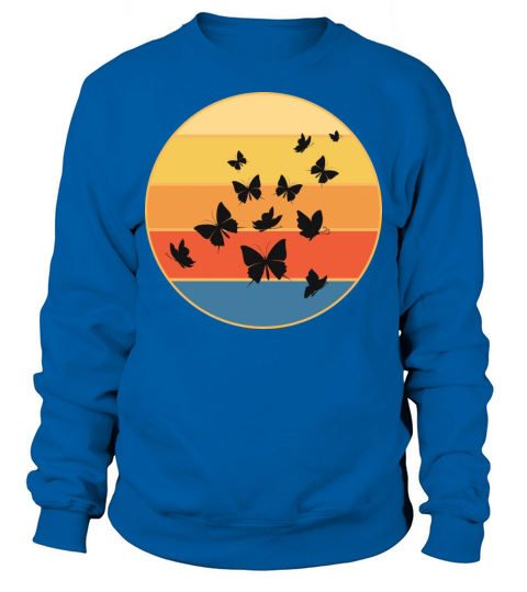 Cute Butterfly Retro Sunset Vintage Animal Insect Sweatshirt Unisex