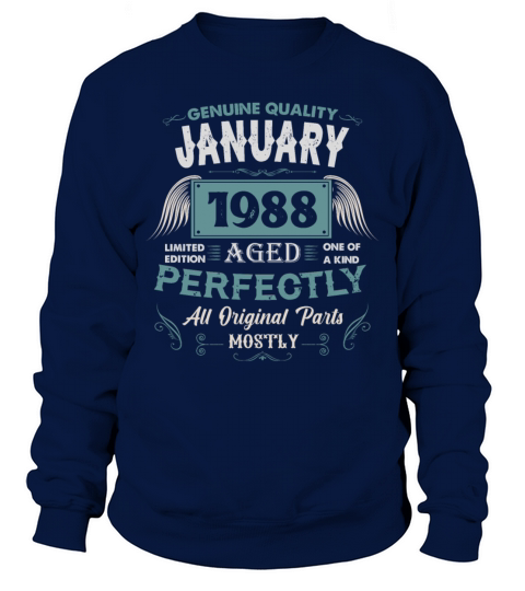 January 1988 Vintage Birthday Present Sweatshirt Unisex