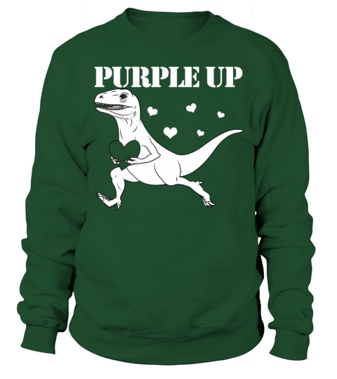 Purple Up Raptor Military Child Month Dinosaur Sweatshirt Unisex