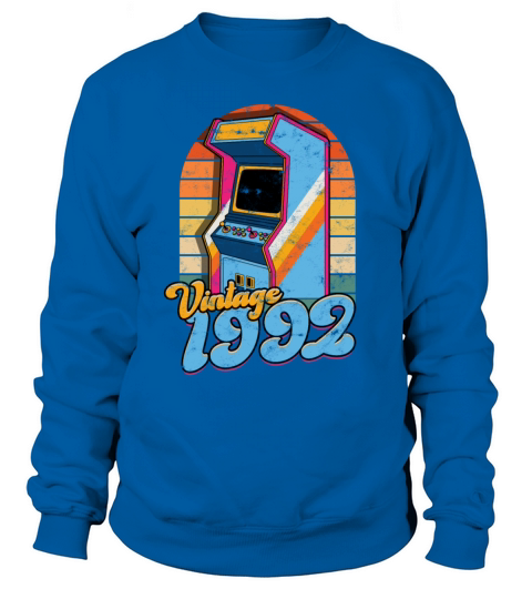 Vintage 1992 Retro Arcade Gamer Games Pinball Sweatshirt Unisex