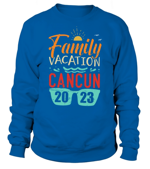 Vintage Cancun Vacation 2023 Matching Family Trip Sweatshirt Unisex