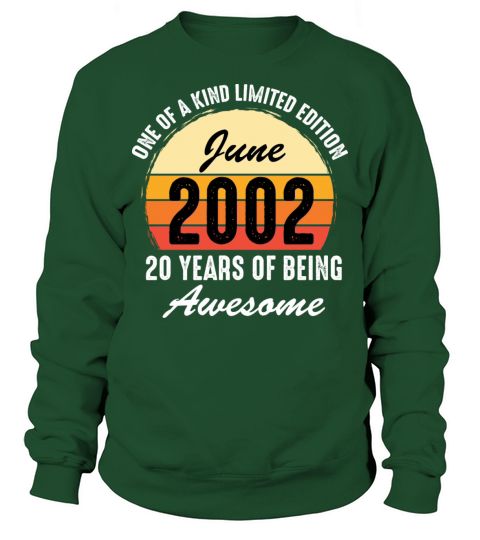 Vintage June 2002 20th Bday 20 Years Of Being Awes Sweatshirt Unisex