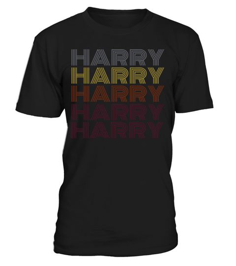 Graphic 365 First Name Harry Retro Pattern Vintage T-Shirt Unisex