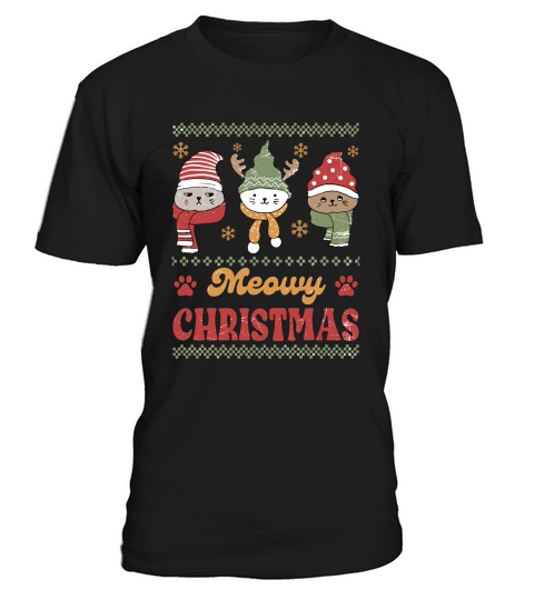 Meowy Christmas Ugly T-Shirt Unisex