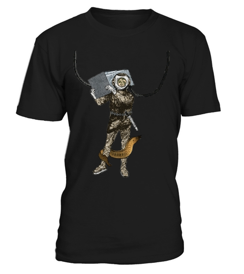 Vintage Salvage Helmet Diver with an Eel URM T-Shirt Unisex