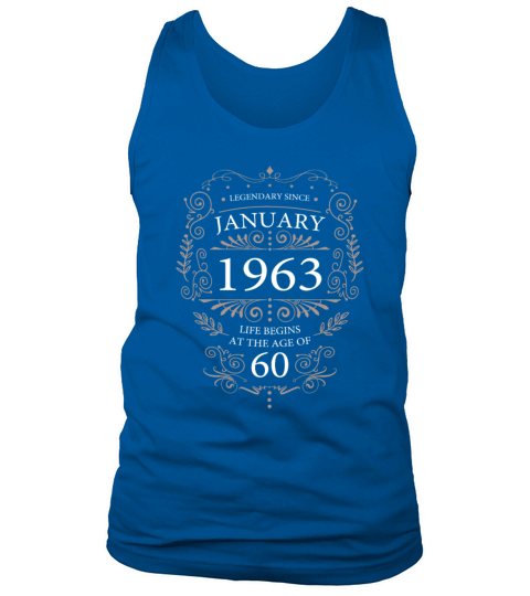 60th birthday january 1963 vintage birthday Tank Top Unisex